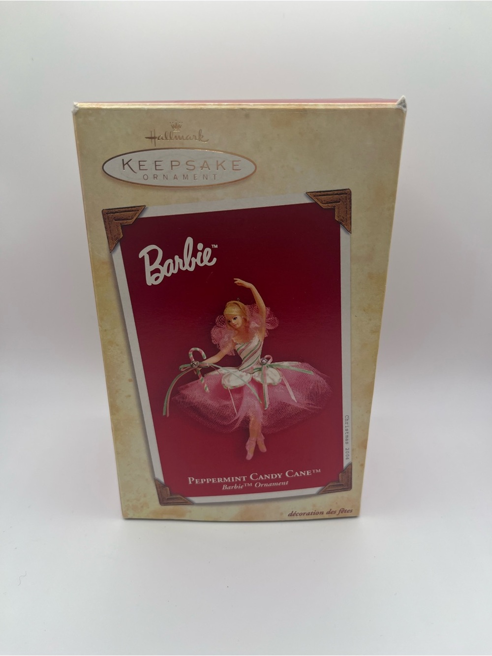 Vintage Hallmark Keepsake Barbie Peppermint Candy Cane Ornament Christmas 2004